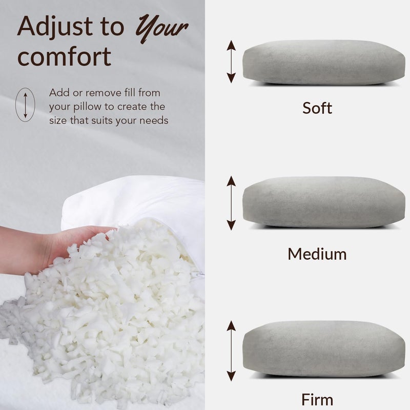 SofGlowly Head Recliner Pillow Adjustable Shredded Memory Foam Headrest Pillows for Recliner Chairs,Non-Slip Velvet Cushion for Pain Relief Neck Support Pillow for Travel Home Sofa Armchair with Zipper Cover - Image 2
